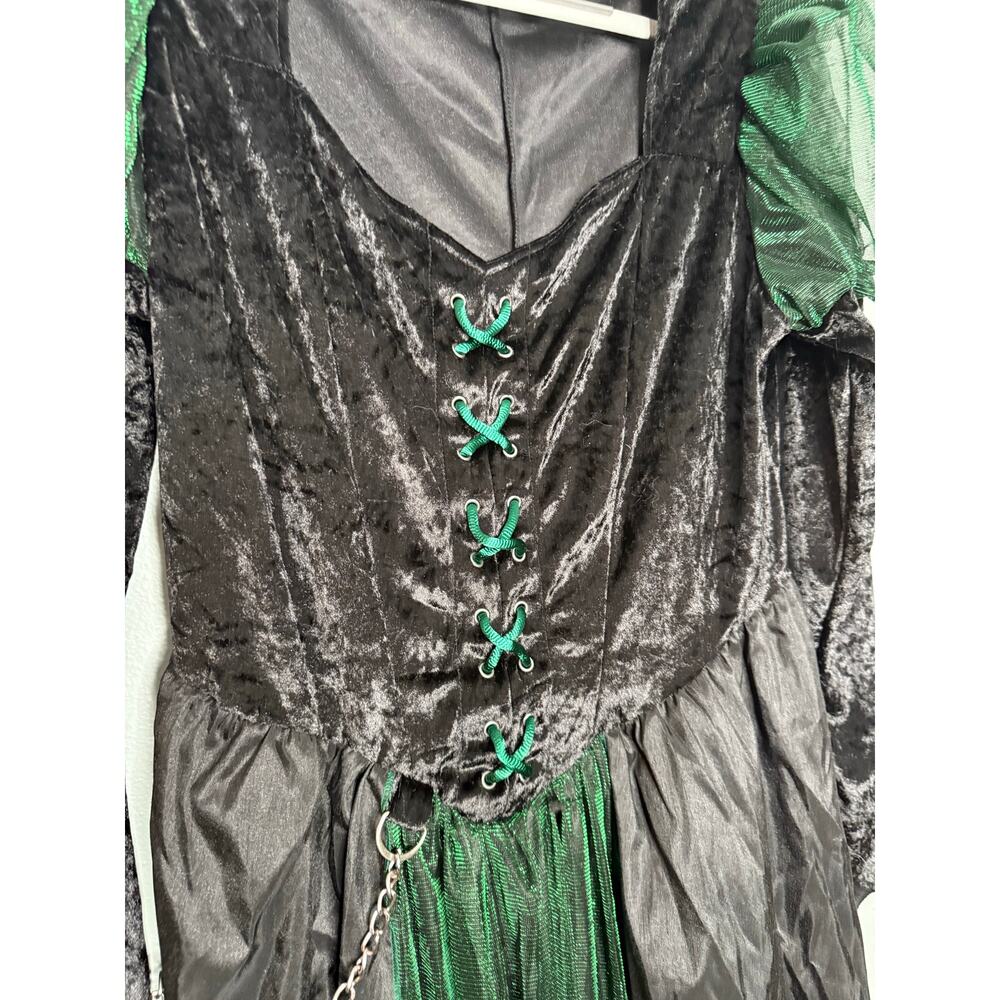 The Wizard of Oz Wicked Witch Elphaba green and black maxi dress‎ costume - Picture 6 of 13